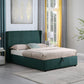 Amelia Plus 5' Storage Bed - Green Velvet Fabric