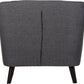 Ashley 1 Seater Sofa - Dark Grey Fabric