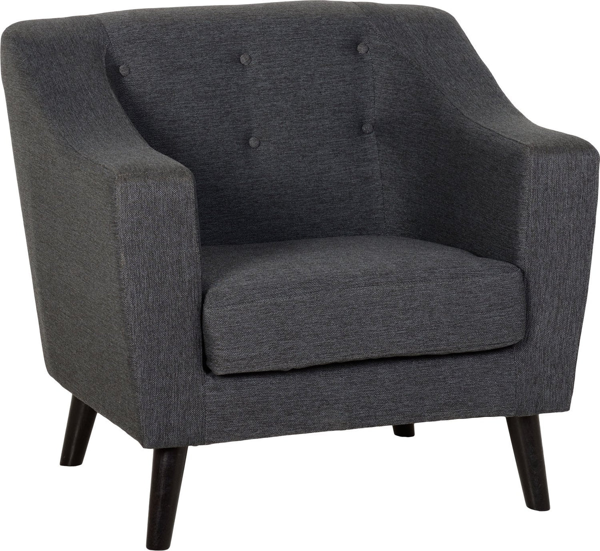 Ashley 1 Seater Sofa - Dark Grey Fabric
