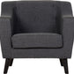 Ashley 1 Seater Sofa - Dark Grey Fabric
