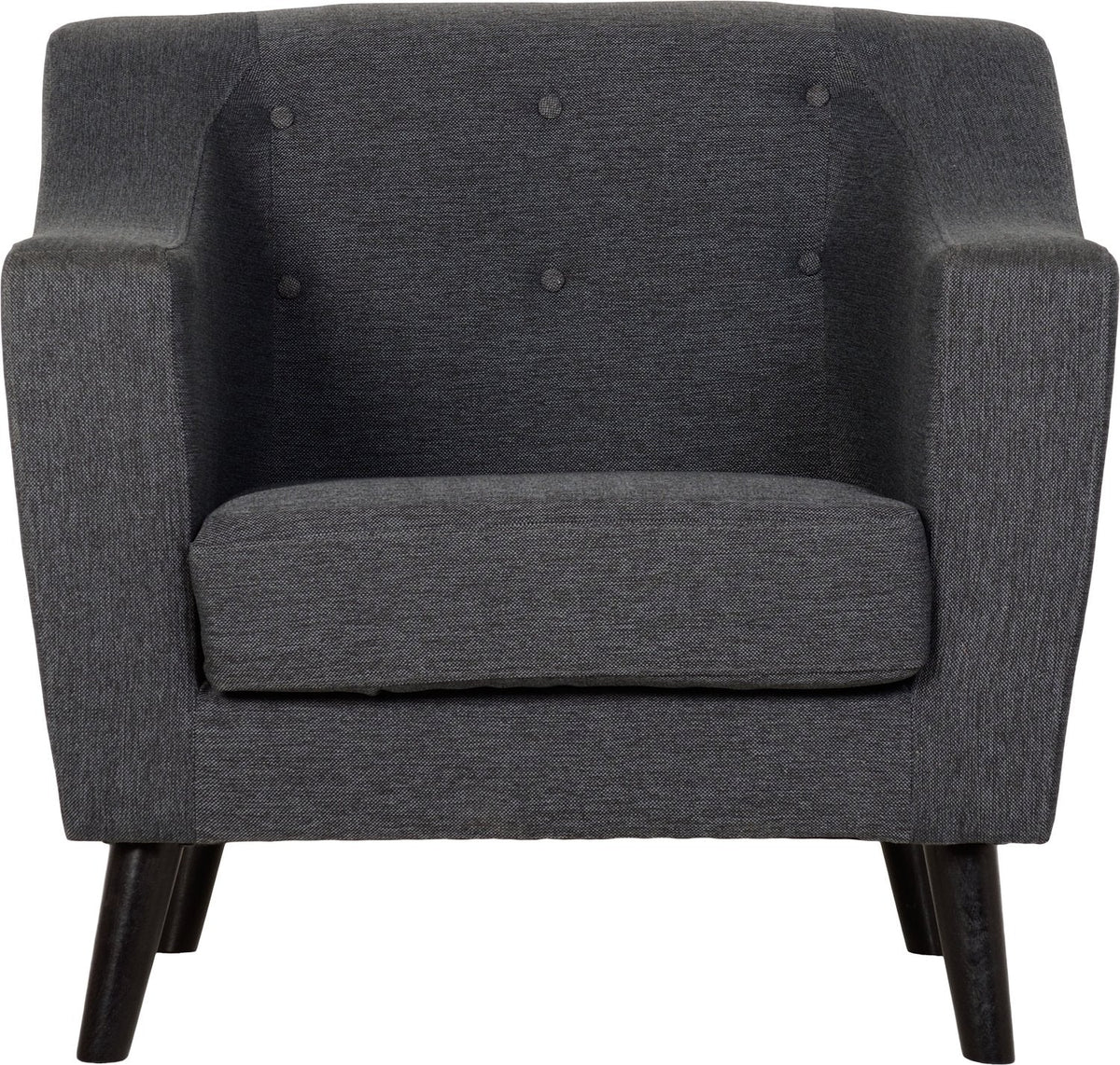 Ashley 1 Seater Sofa - Dark Grey Fabric