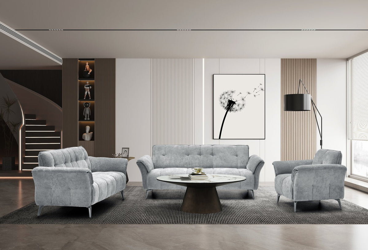 Amalfi 3 Seater Sofa - Grey Fabric