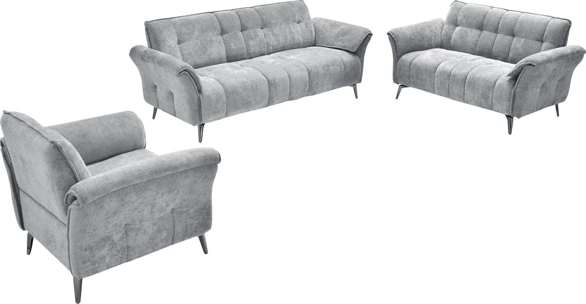 Amalfi 3 Seater Sofa - Grey Fabric