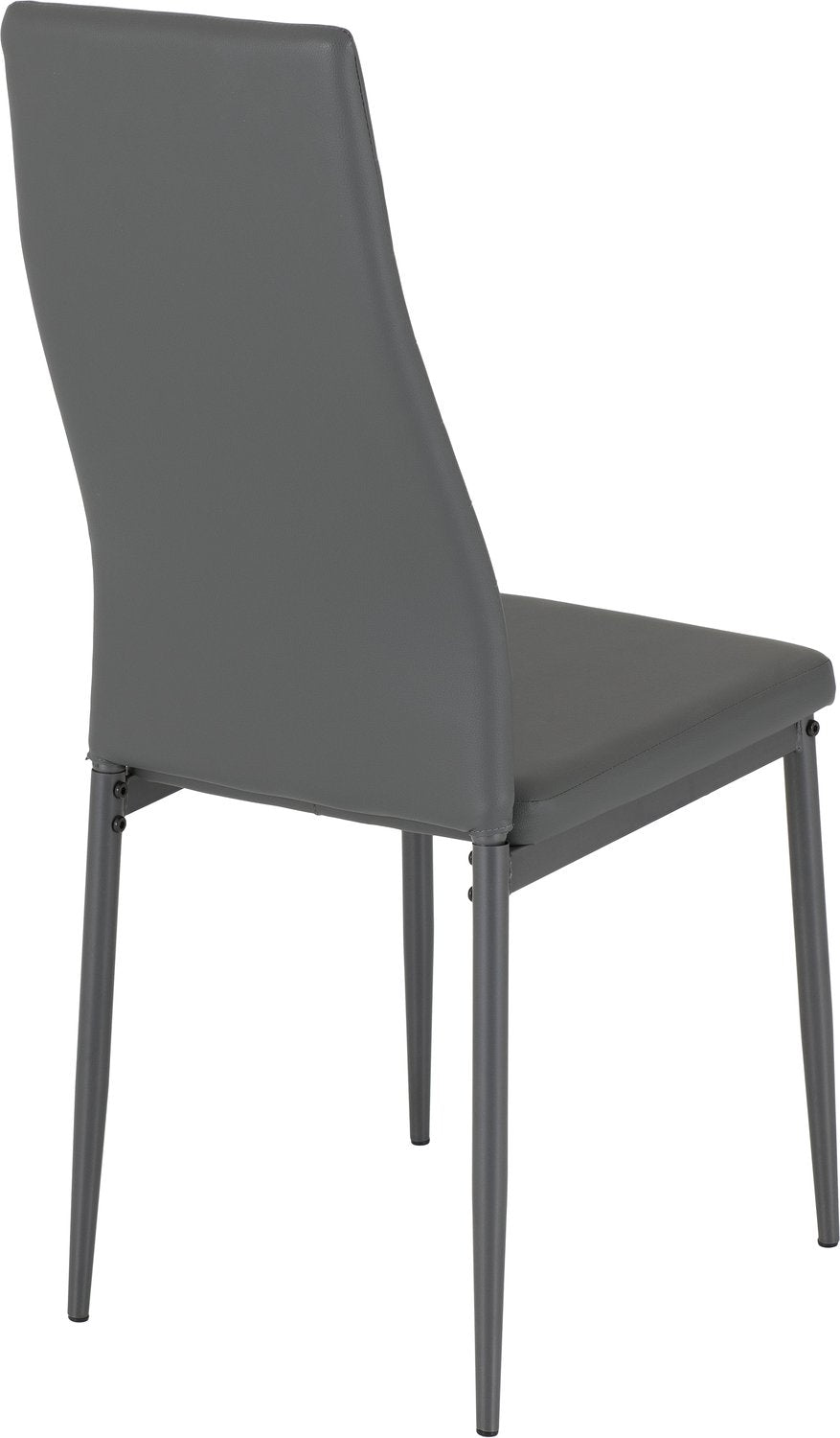 Abbey Dining Set - Clear Glass/Grey/Grey Faux Leather