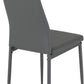 Abbey Dining Set - Clear Glass/Grey/Grey Faux Leather