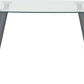 Abbey Dining Set - Clear Glass/Grey/Grey Faux Leather