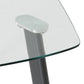 Abbey Dining Set - Clear Glass/Grey/Grey Faux Leather