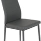 Abbey Dining Set - Clear Glass/Grey/Grey Faux Leather