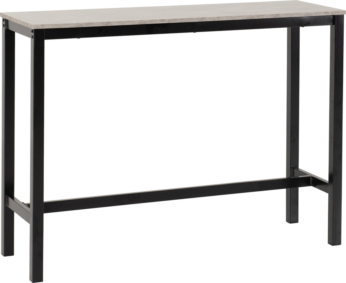 Athens Breakfast Bar Set - Concrete Effect/Black