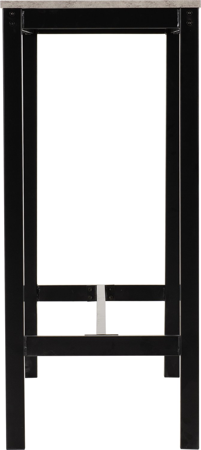 Athens Breakfast Bar Set - Concrete Effect/Black