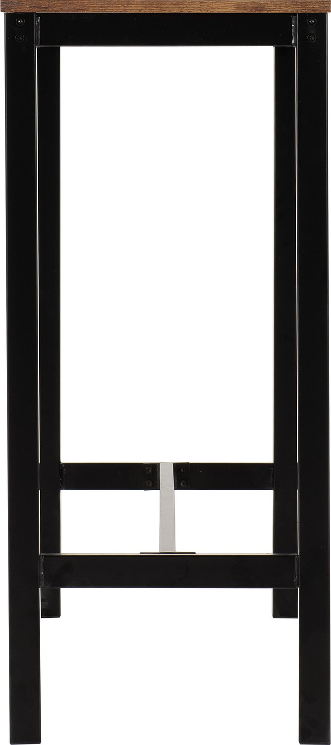 Athens Breakfast Bar Set - Acacia Effect/Black
