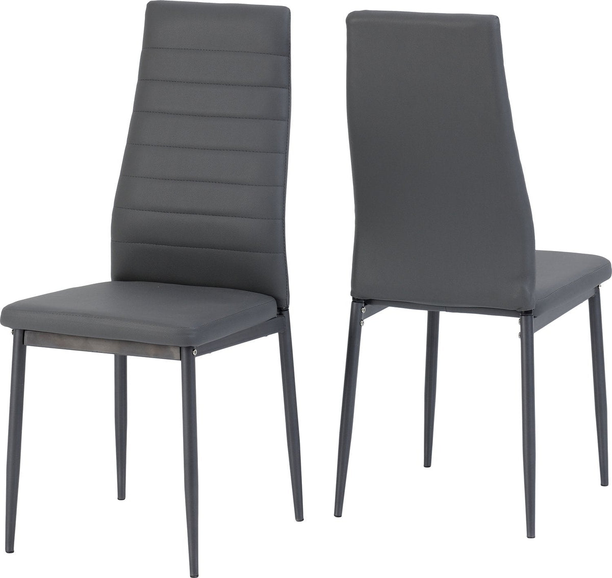 Abbey Chair (Box Of 2) - Grey Faux Leather