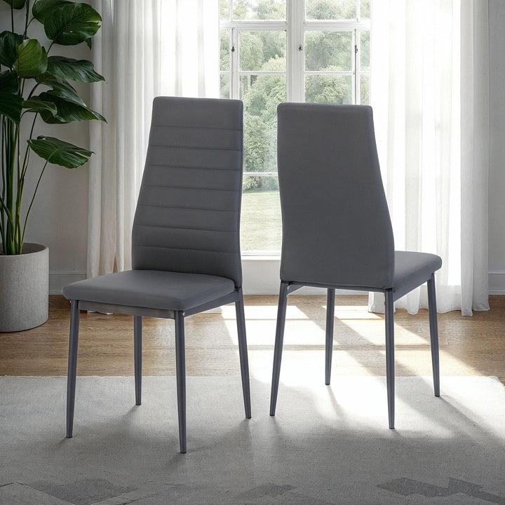 Abbey Chair (4 Per Carton) - Grey Faux Leather