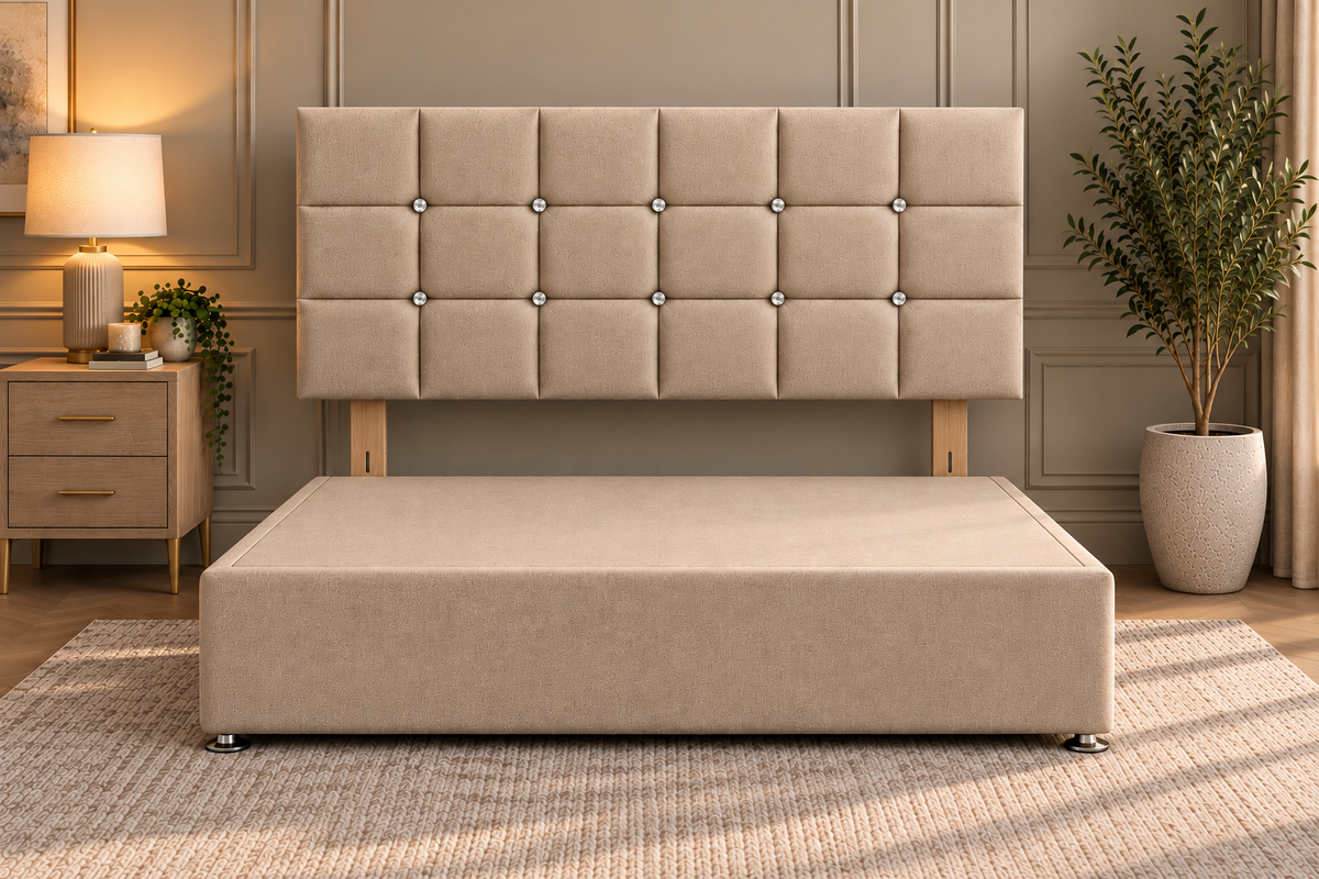 Headboard 66cm height square diamante
