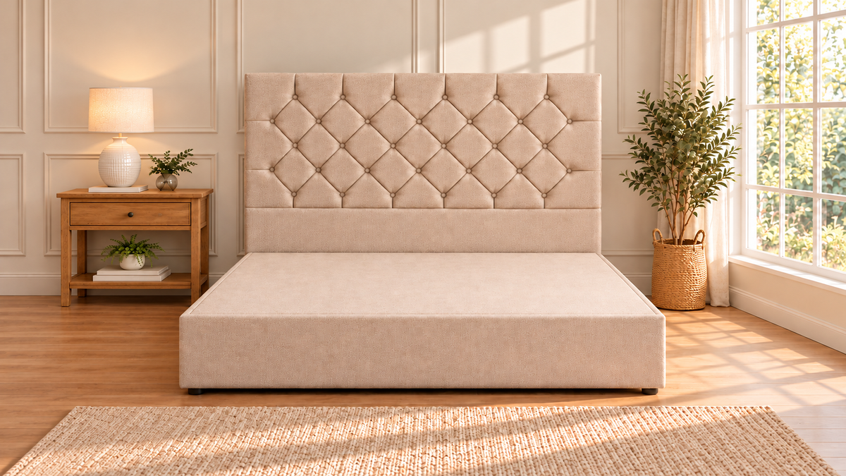Floor standing headboard 137cm height chesterfield