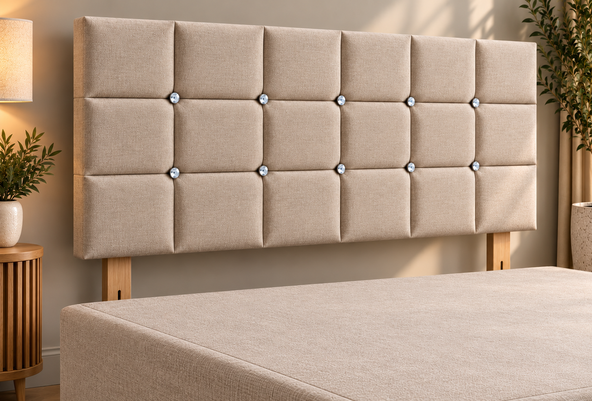 Headboard 66cm height square diamante