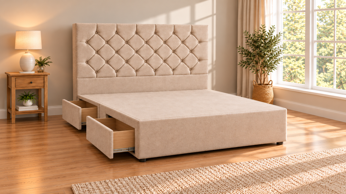 Floor standing headboard 137cm height chesterfield
