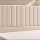 Premium divan base with 137cm floor standing lined headboard