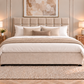 Premium divan base with 66cm square diamante headboard