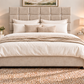 Premium divan base with 137cm floor standing square diamante headboard