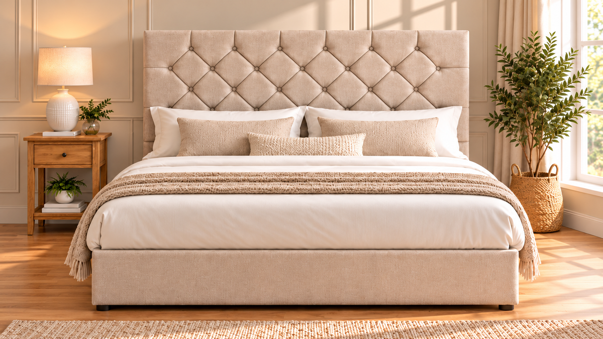 Floor standing headboard 137cm height chesterfield