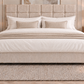 Premium divan base with 66cm square button headboard