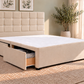 Premium divan base with 137cm floor standing square diamante headboard
