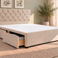 Premium divan base with 137cm floor standing chesterfield diamante headboard
