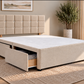 Premium divan base with 66cm square diamante headboard