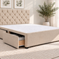 Premium divan base with 137cm floor standing chesterfield headboard