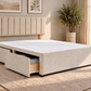 Premium divan base with 66cm lined headboard