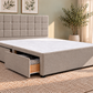 Premium divan base with 137cm floor standing square button headboard