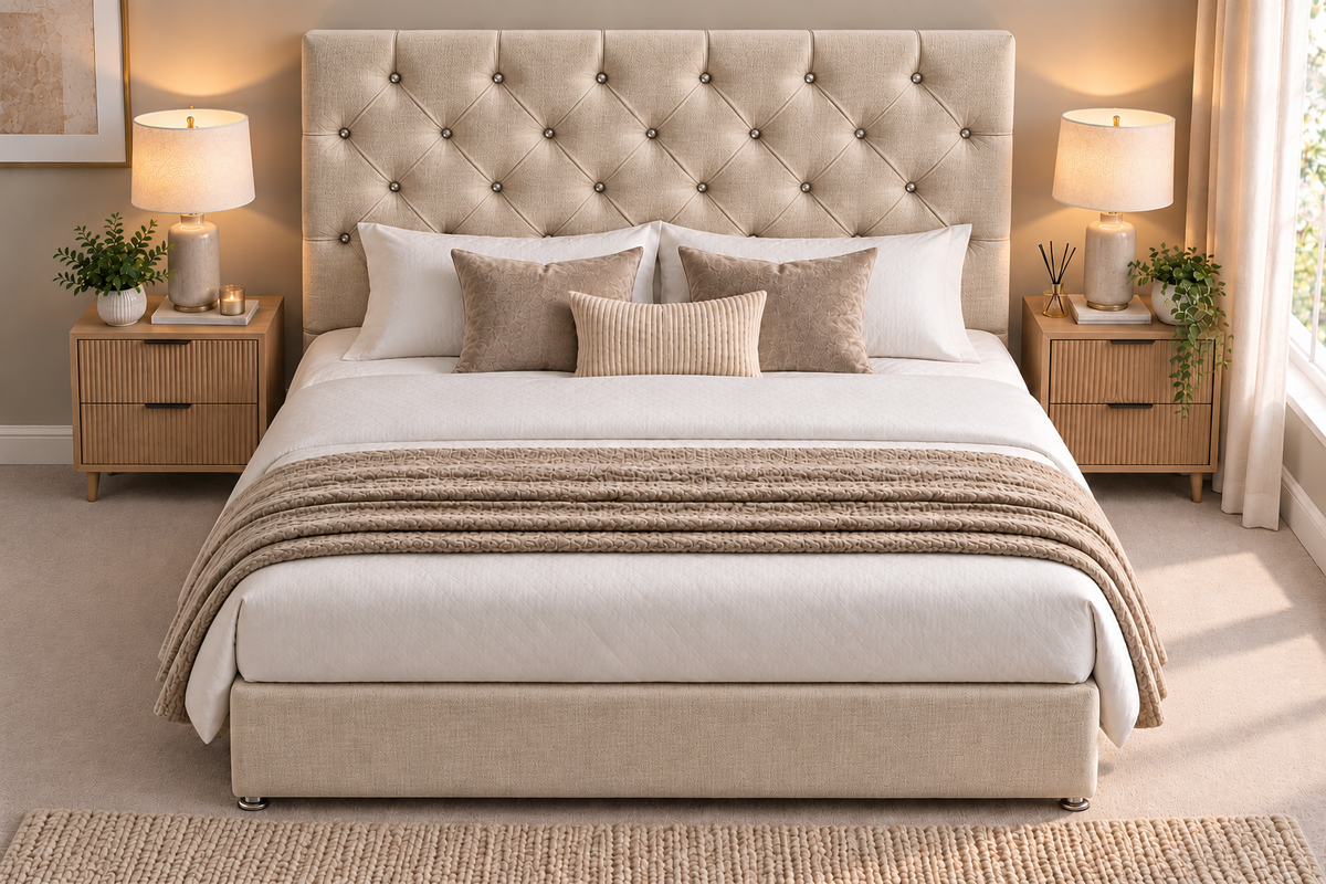 Headboard 66cm height chesterfield diamante