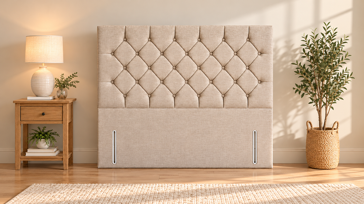 Floor standing headboard 137cm height chesterfield