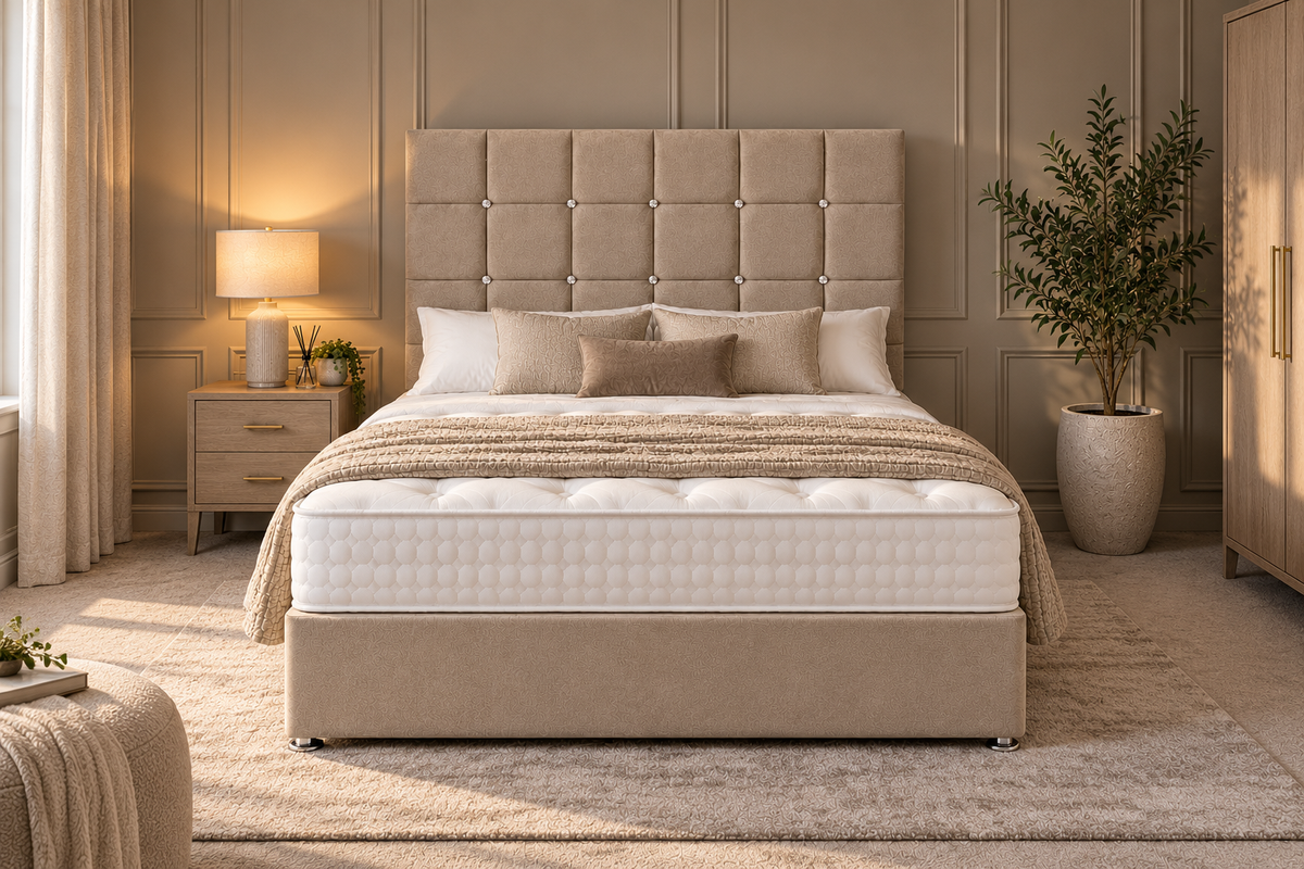 Headboard 66cm height square diamante