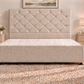 Premium divan base with 137cm floor standing chesterfield diamante headboard