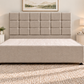 Premium divan base with 137cm floor standing square button headboard