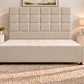 Premium divan base with 137cm floor standing square diamante headboard