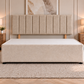 Premium divan base with 66cm lined headboard