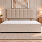 Premium divan base with 66cm square diamante headboard